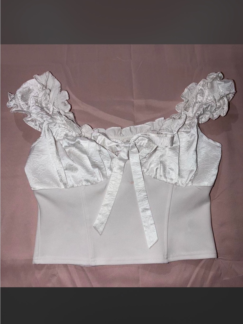 Satin Tie Front Corset Top